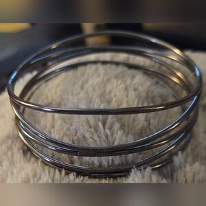 Gunmetal Multi-tiered Bangle Bracelet